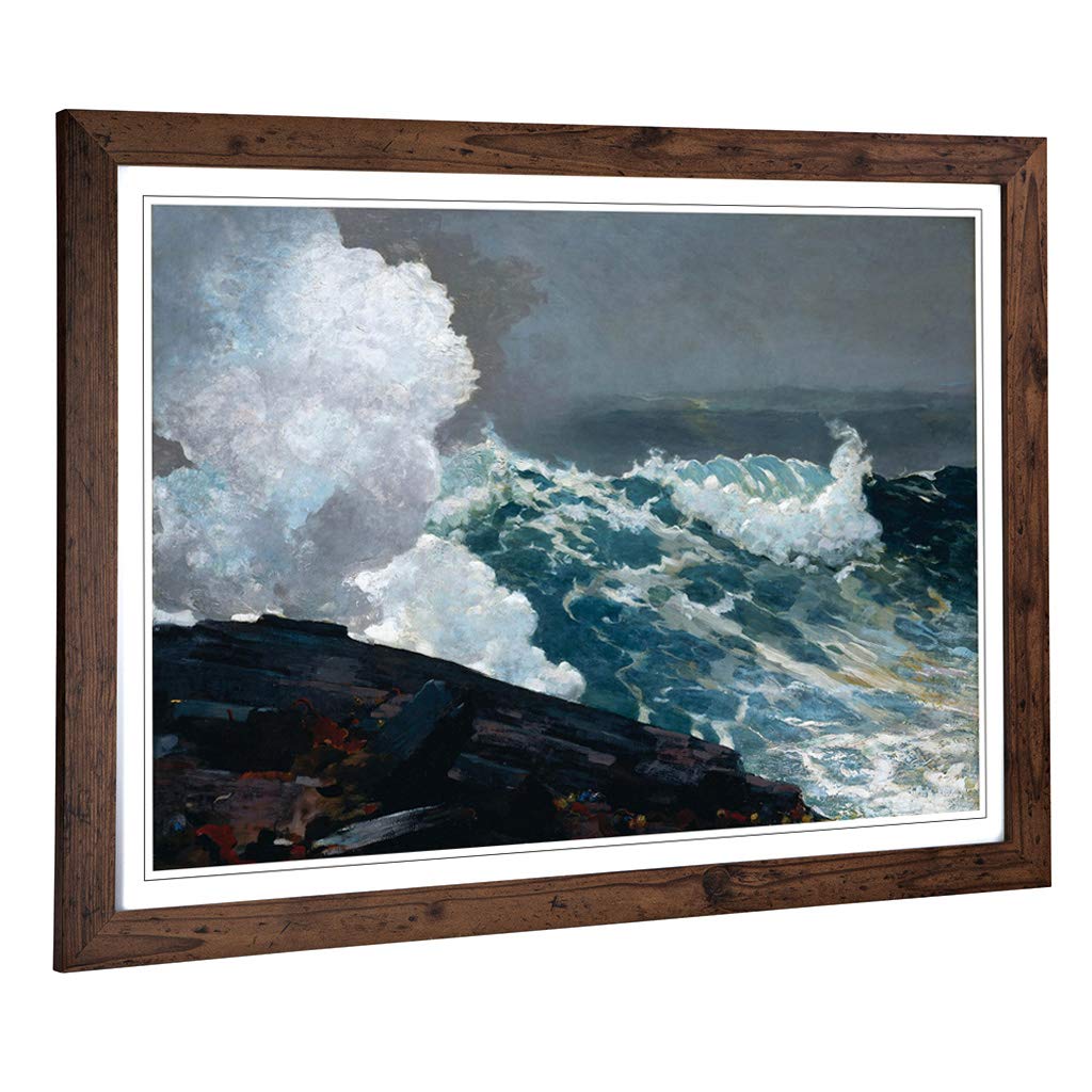 Big Box Art Framed Print of Winslow Homer Northeaster Design | Wall Art Picture | Home Decor for Kitchen, Living, Dining Room, Bedroom, Hallway, Office, Walnut, A2 / 24.5x18 Inch / 62x45cm
