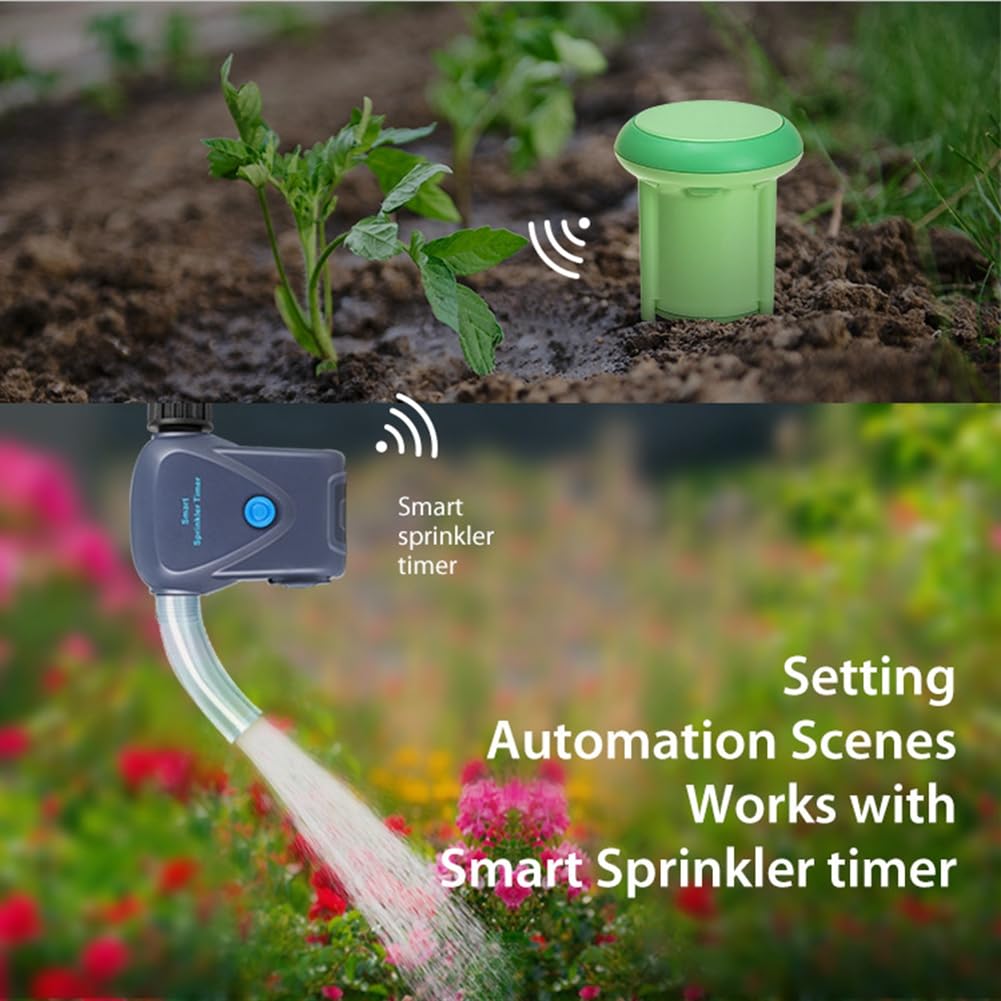 Correa 2 Pezzi Tuya Smart Zigbee Tester del Suolo Misuratore di Temperatura e Umidità Termoigrometro Rilevatore di per Automazione del Giardino