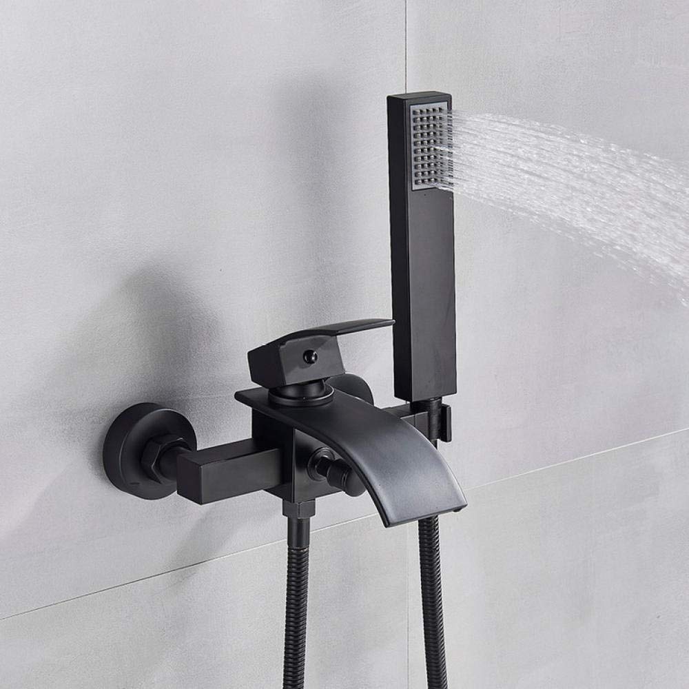 YNIYUJKL Bathroom Tub Faucet Single Handle Waterfall Spout Mixer Tap With Hand Shower Wall Mounted Bath Faucet Bathtub Faucet