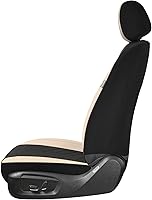 Vista 7 de Coverado Fundas de asiento delantero, fundas de asiento beige, 2 asientos, protectores de cuero para automóvil, paquete de 2, fundas de asiento
