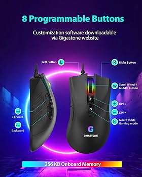 Amazon.com: Gigastone Gaming Mouse with 3200 DPI Adjustable