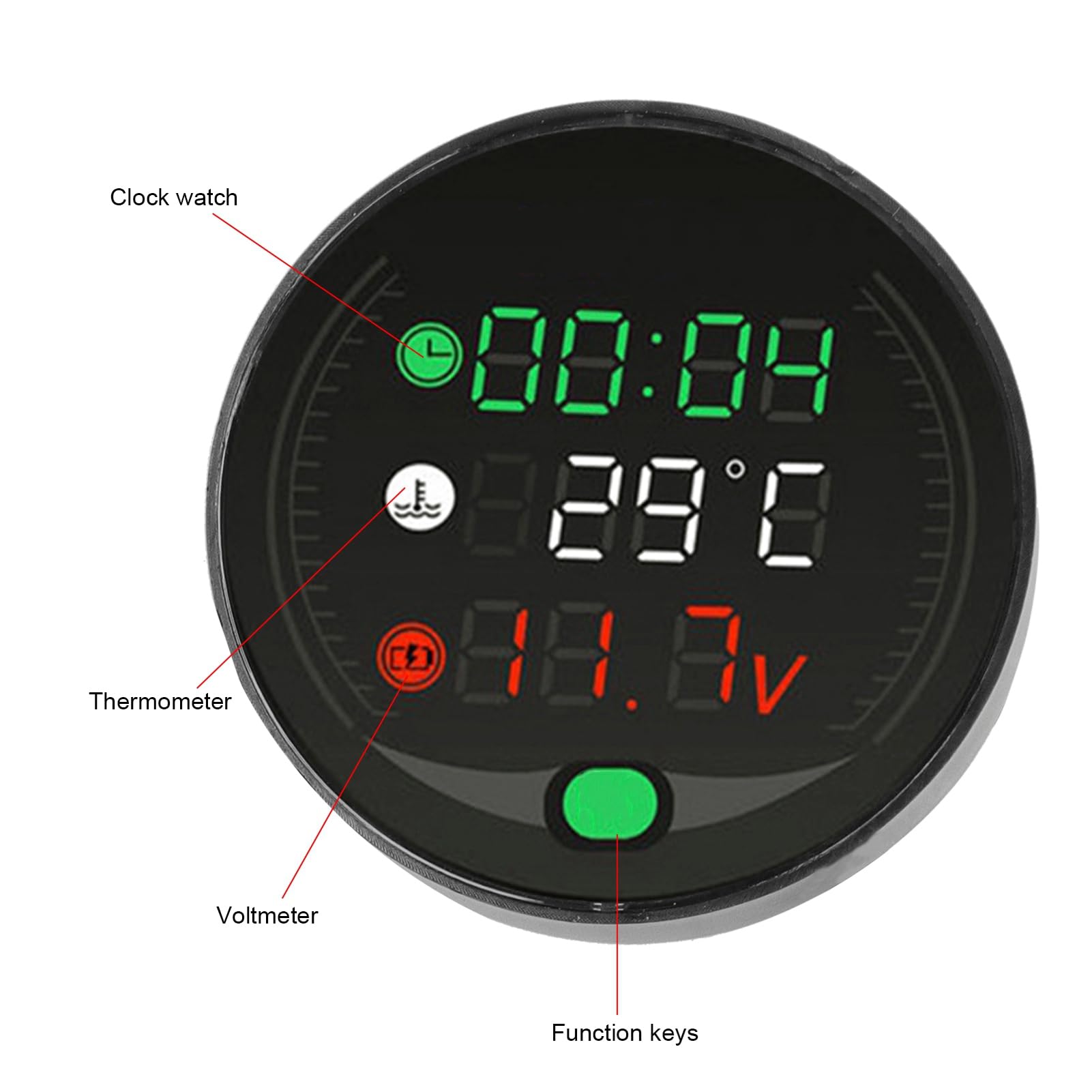 Universelles LED-Digitalanzeige-Motorrad-Wassertemperaturmessgerät für sicheres Fahren
