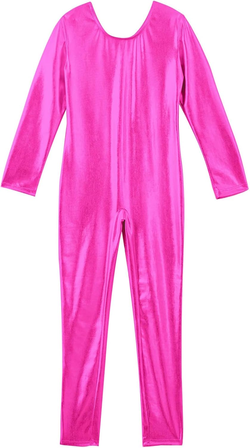JEYPINMI Toddler Girls Unitards Gymnastics Long Sleeves Full Body Ballet Leotards Dance Bodysuit 4-14 Years