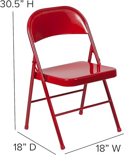 Miniatura 68 de Flash Furniture Paquete de 4 sillas plegables de metal gris con doble refuerzo de la serie HERCULES Gris,Beige,Negro -,Rojo -