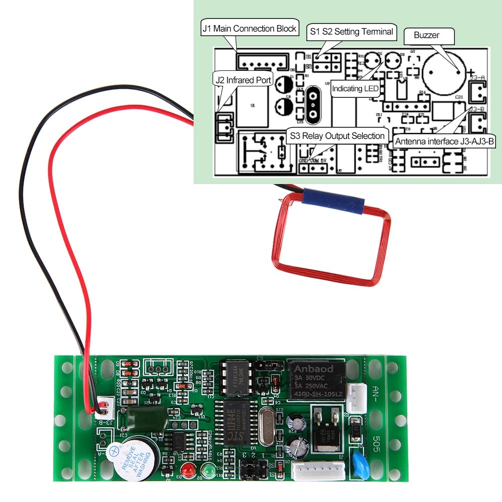 Módulo lector RFID 125 kHz control de acceso 5-15 cm