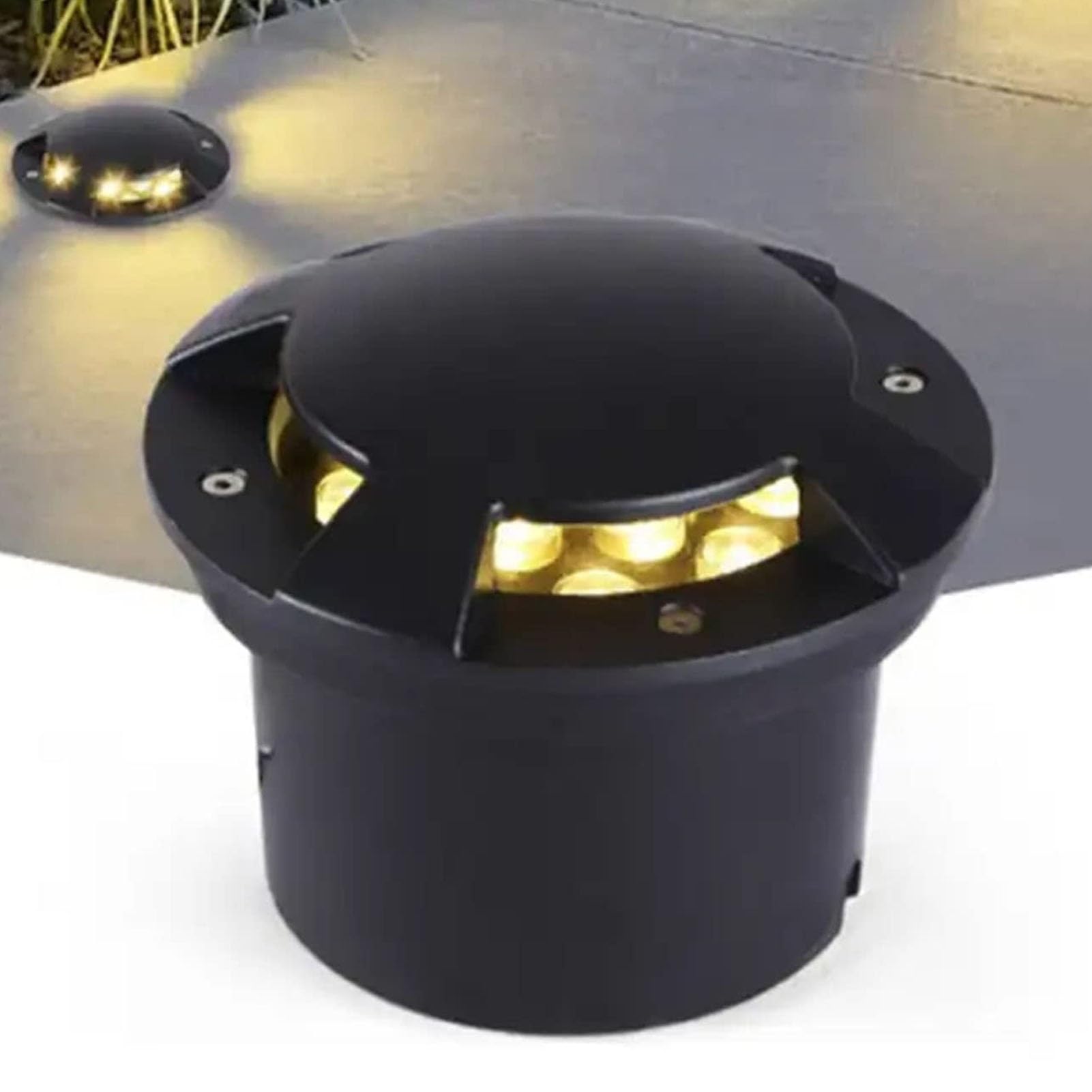 Generisch Lampa ogrodowa LED, wodoszczelny reflektor LED do zabudowy w podłodze, IP65, lampa do zabudowy w ogrodzie i na ścieżkach, 3 W, czerwona i 12 W niebieska – oświetlenie zewnętrzne dla