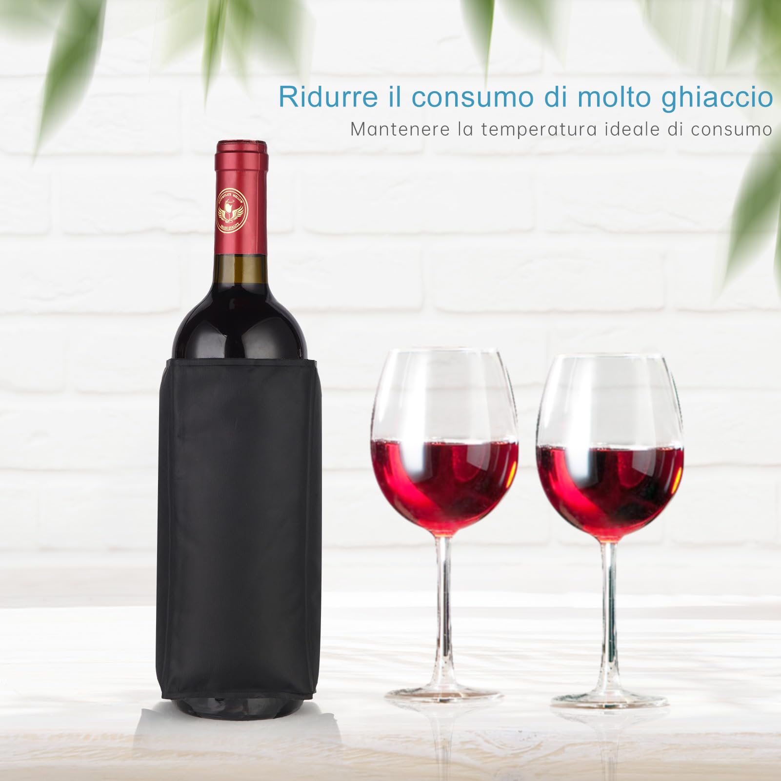Refrigeratore per Bottiglie di Vino e Prosecco, Glacette per Bottiglie, Borsa Termica Portatile per Vino, Isolamento Termico Duraturo, Pack di 2