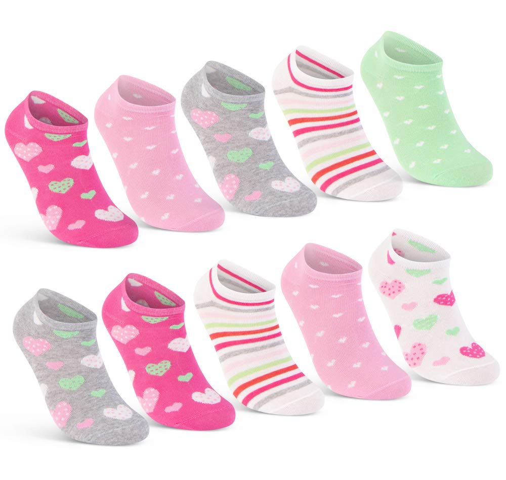 sockenkauf24 10 Pares Calcetines Cortos para Niños y Niña Algodón