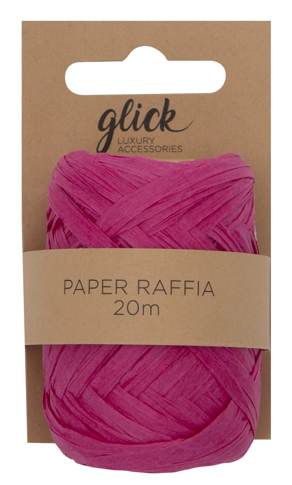 Glick Paper Raffia Ribbon, Suitable for Gift Wrapping and Arts & Crafts, 20 Metres, Hot Pink