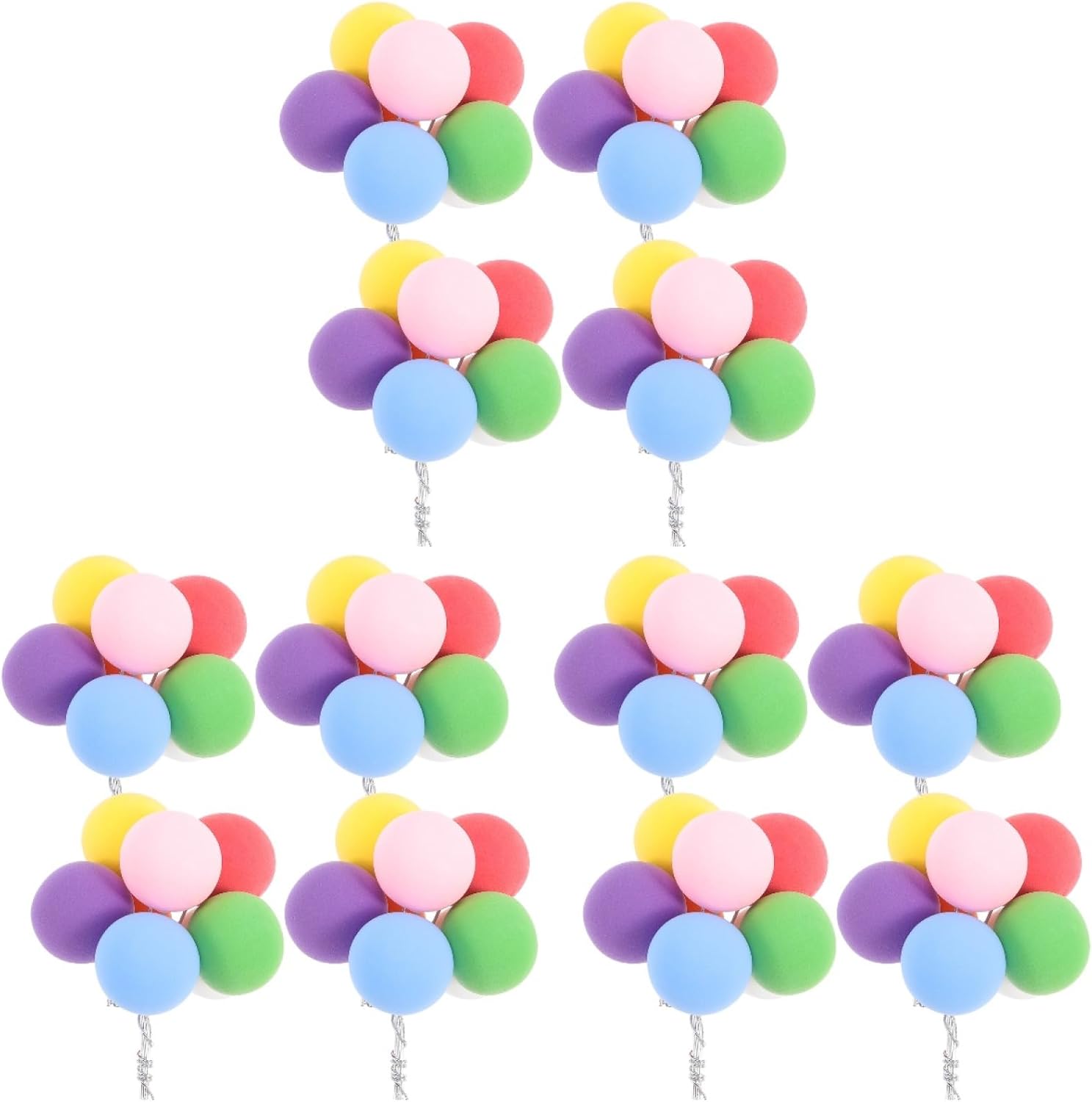 12 pcs Balloon Cake Decorations Balloon Cupcake Toppers Birthday Wedding Festival Colorful Cake Ornaments Parties Celebrations