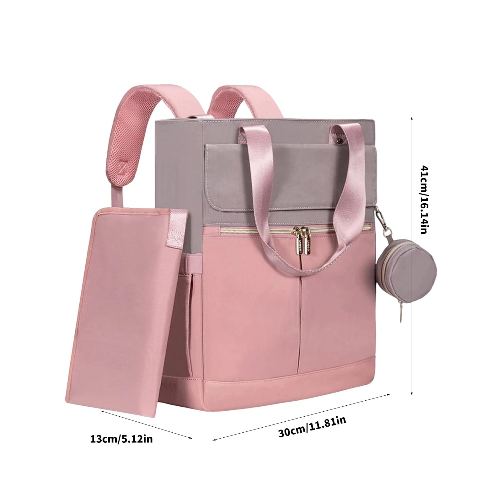 Spaziosa borsa per pannolini con tracolla convertibile e tasche multiple per viaggi all'aperto e uso quotidiano borsa a tracolla per pannolini