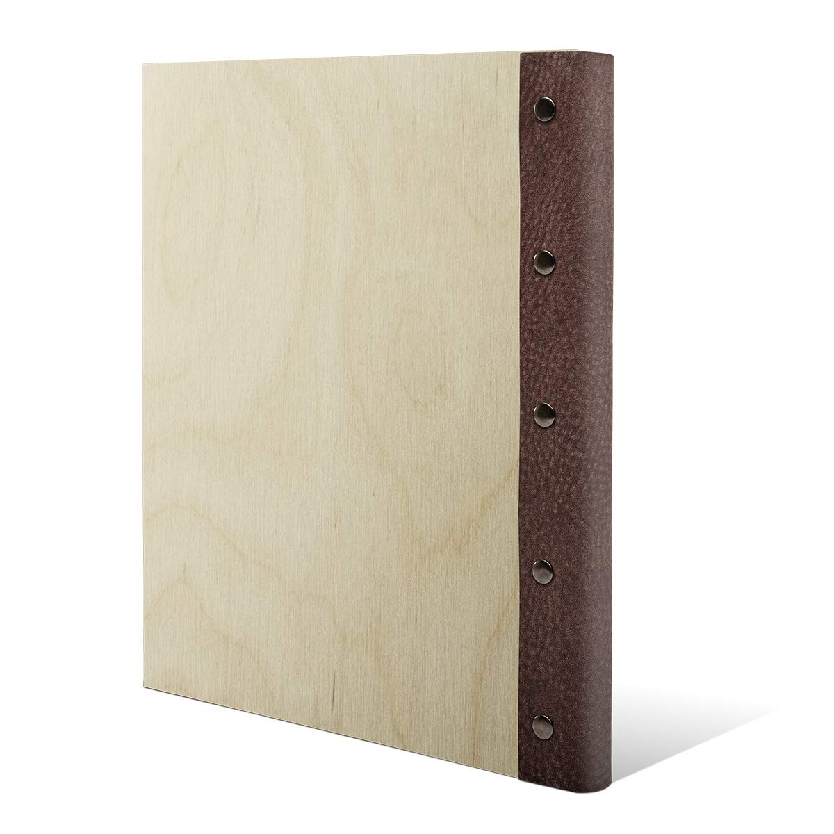 Familien Stammbuch Birkenpserrholz mit Lederrücken inkl. Extras DIN A4 hoch 240x310mm - Blanko