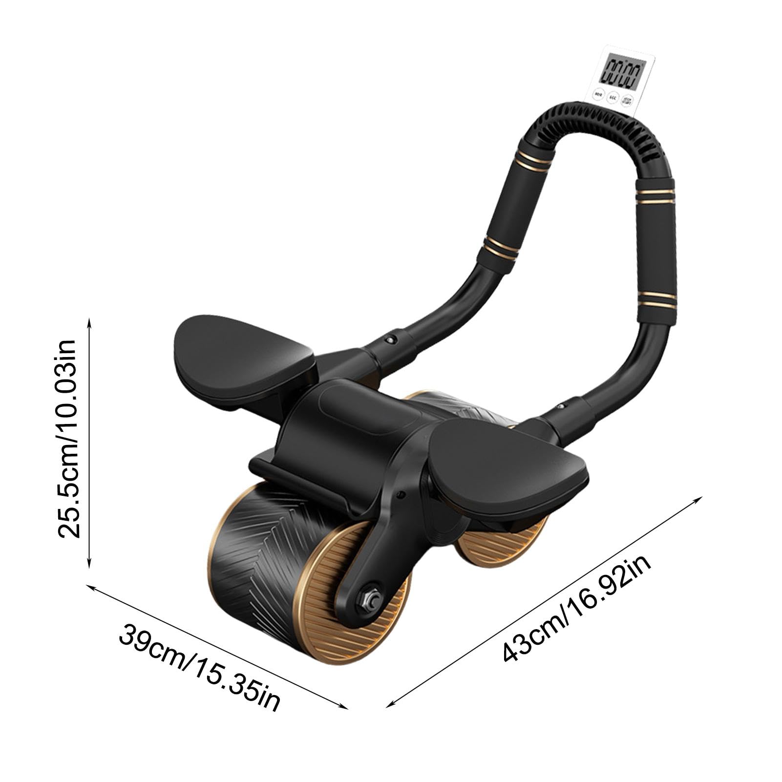Ab Wheel Roller – Rueda de ejercicio AB Roller | Rodillo AB con soporte para codo y temporizador | Cilindro de rueda abdominal portátil | Abs rueda Roller | Abs Damen Herren Home Gym