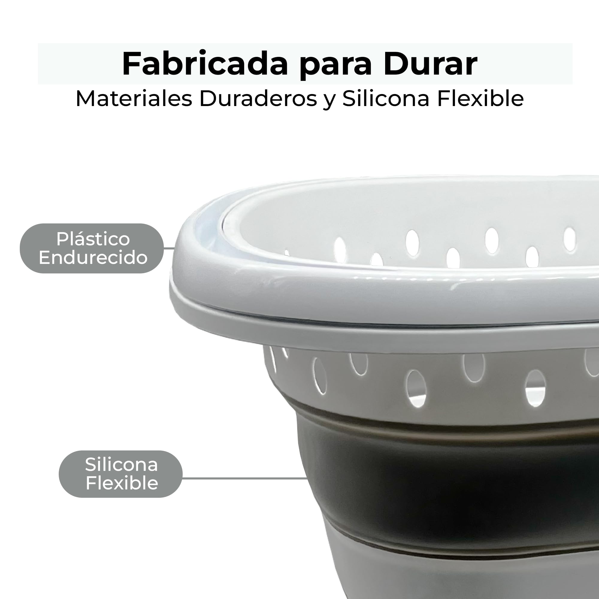Cesto Plegable de Colada 32L CIA&CO, Cesta de Ropa Plegable de Silicona con Asas, Compacta y Portátil, Ahorra Espacio, para Lavandería, Camping, Cocina, Fregadero y Limpieza