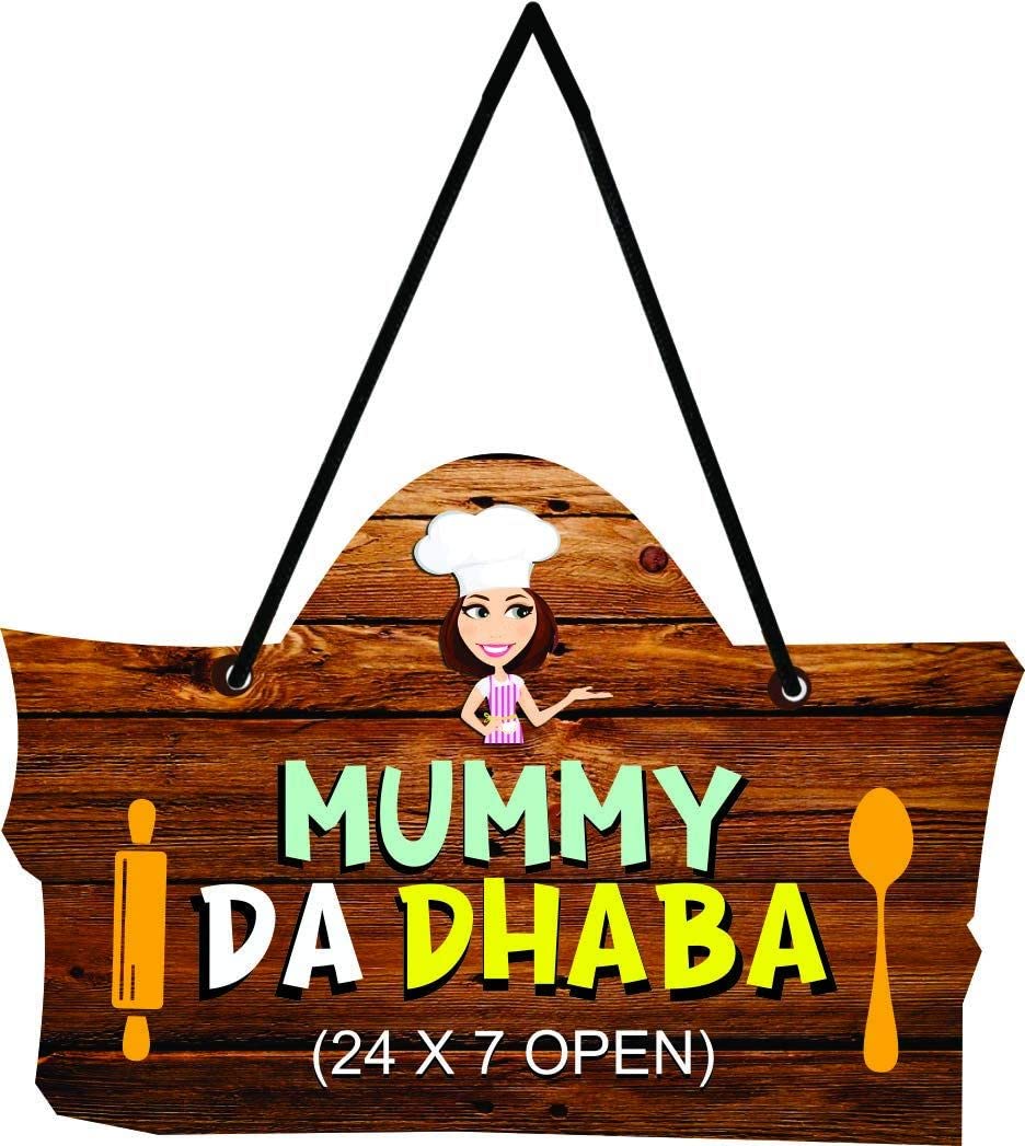 KREEPO" Mamma " Da Dhawa" Wall Hanging Board for Kitchen Room Colour "Brown " Material" Wooden"-picture-15