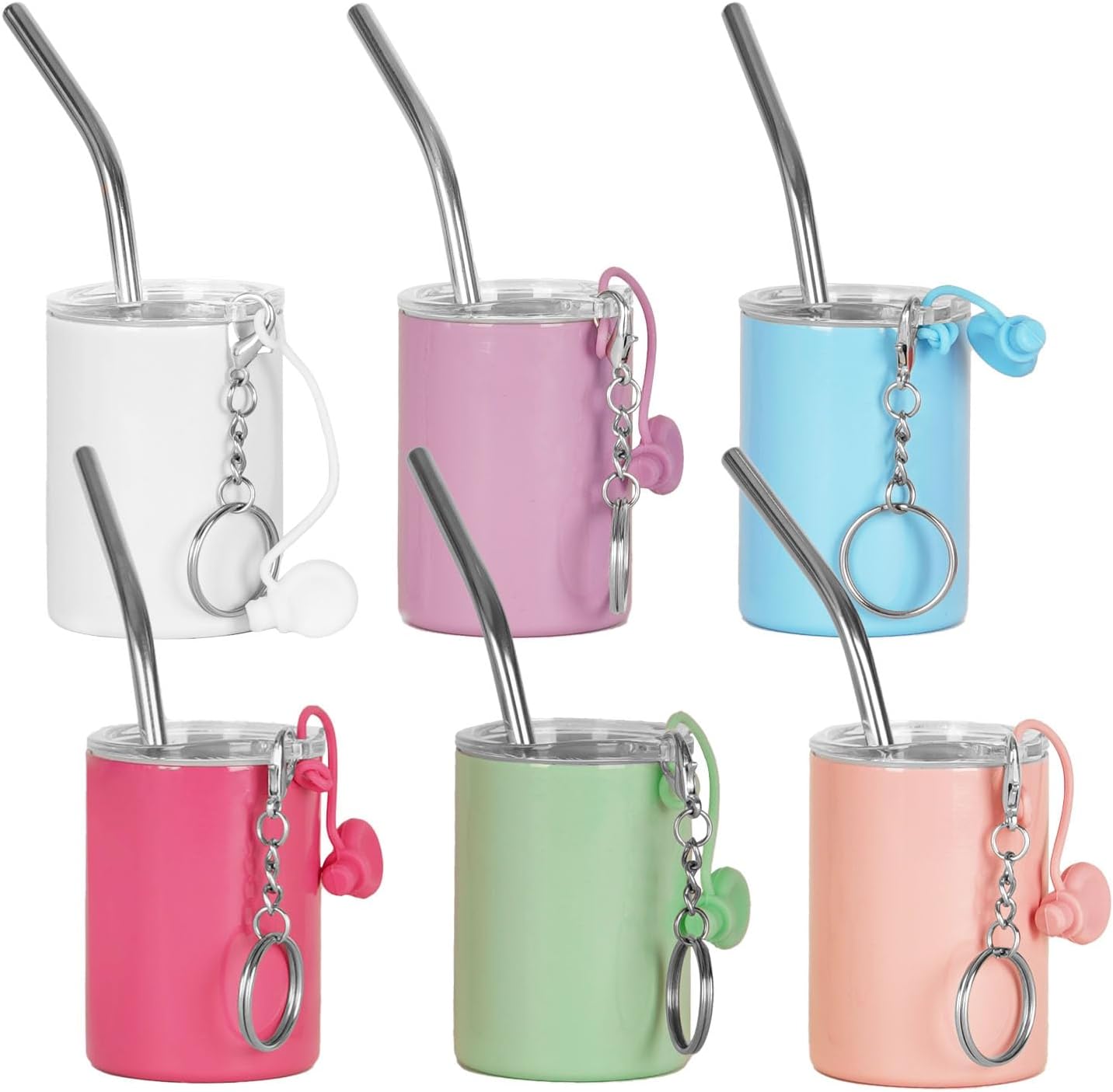 12 Pcs 3 oz Mini Tumbler Metal Shot Glass Set with Straw and Lids Stainless Steel Double Wall Insulated Barrel Shape Cups Gifts for Men or Whiskey Lover