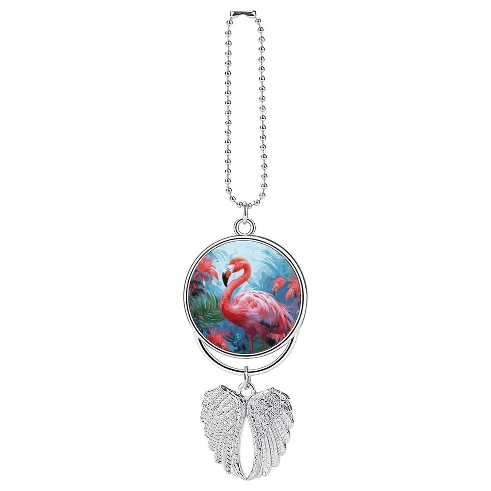 Painted Flamingo Car Pendant Hanging Swing Auto Rear View Mirror Hanging Car Rear View Mirror Charm Truck Hanger Ornament Charm for Car Rear View Mirrors Accessories
