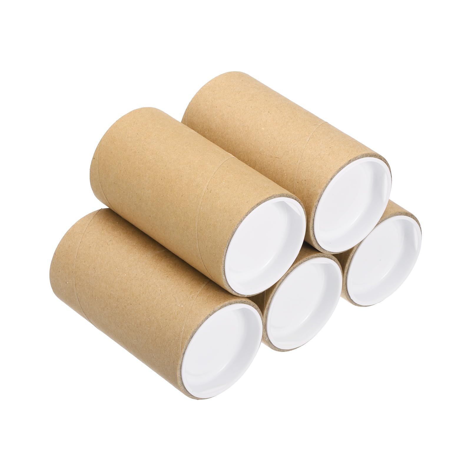 PATIKIL Postal Tube, (100 x 50mm, Brown) (5 Set) Kraft Mailing Tubes Poster Packaging Tube with Caps, Suit for - Shipping Storing Protecting Posters/Artwork Documents/Blueprint