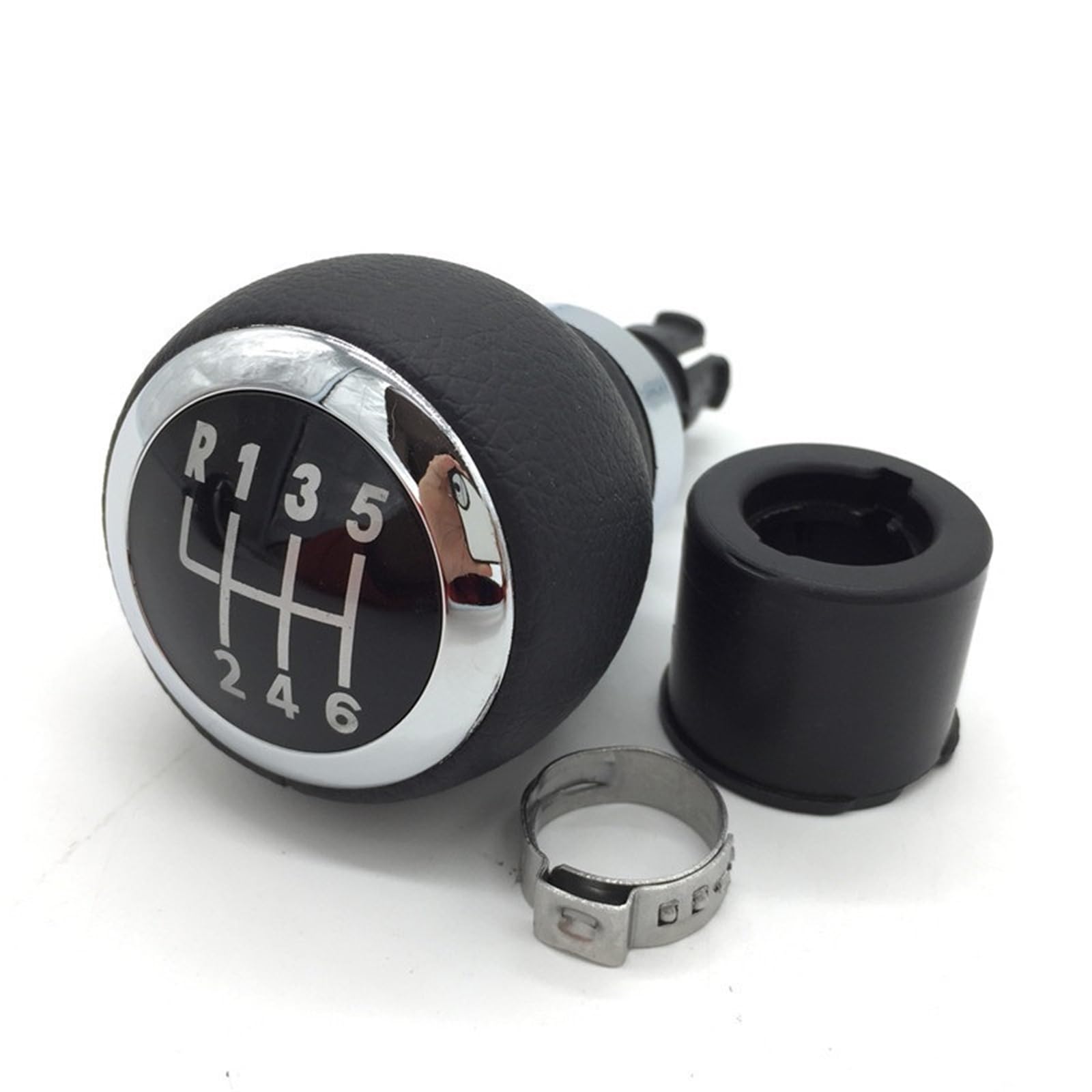 Hsukiho 6 Speed Gearknob Car Shift Knob Cover For Vw For Passat B6 (2005 2006 2007 2008 2009 2010 2011) 5/6 Speed Car Manual Gear Shift Knob Gaitor Frame Boot(6 Speed Gearknob)