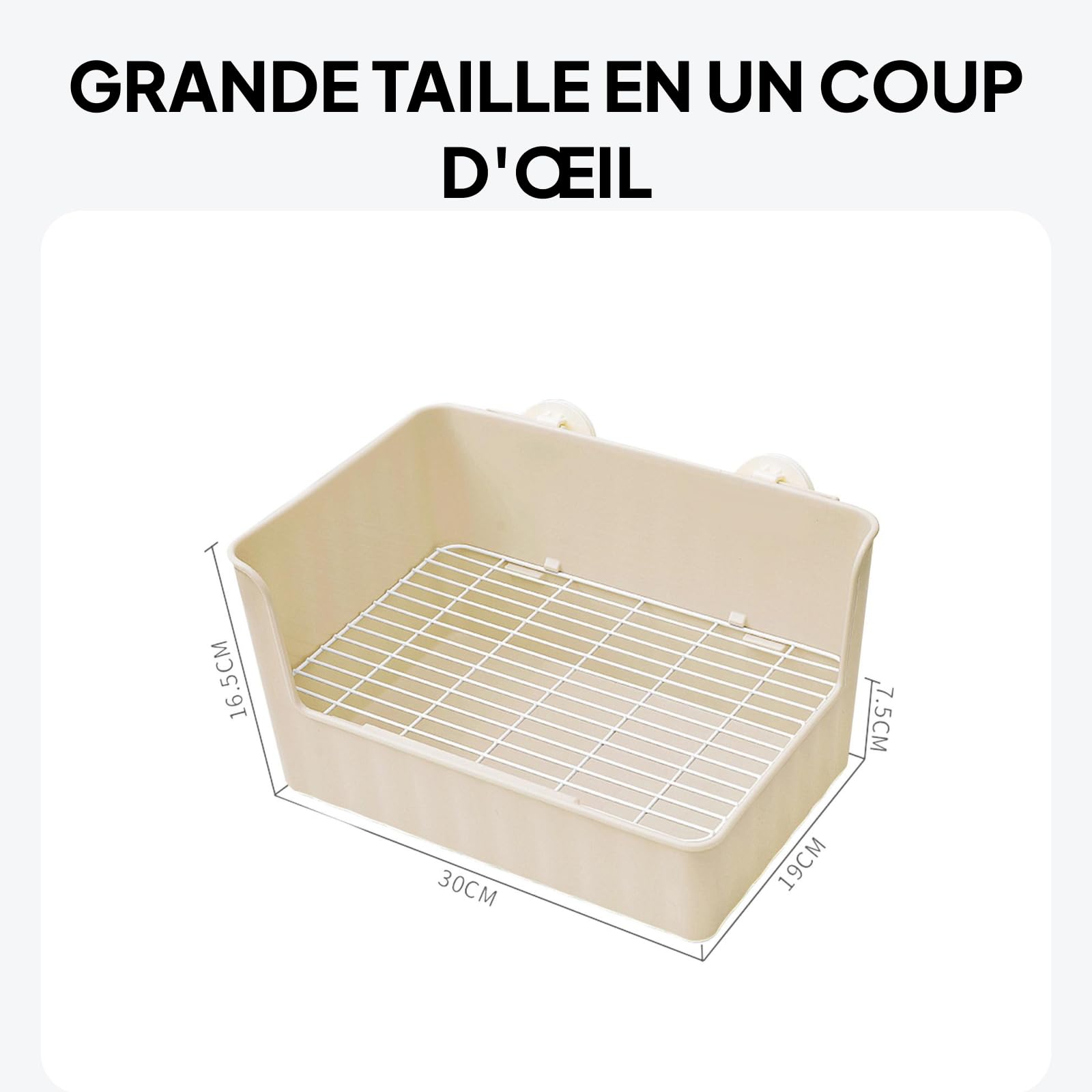 F Fityle Bac à litière pour Lapin Potty Trainer Tray Literie Box Cage WC Bunny Toilet Box Pet Pan pour Petits Animaux, Chinchilla, Furet, Chats d'intérieur, Brun