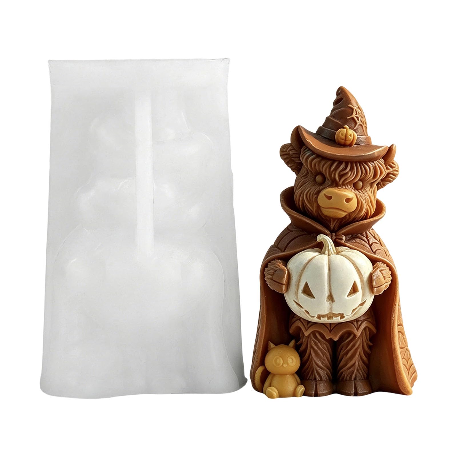 Zxfdsfdbnm Detailed Halloween Themed Silicone for Crafting Chocolate and Soap with Cattle Pattern Height Cattle Candlewax