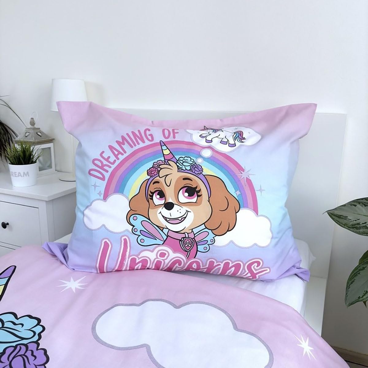 Jerry Fabrics Ropa De Cama Paw Patrol Skye Everest – Edredón 140x200 + Almohada 70x90, 100% Poliéster