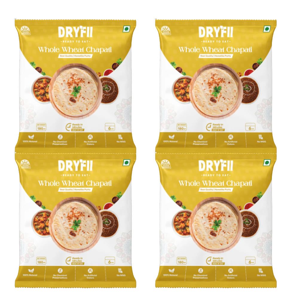 Vacuum Packed Roti Dryfii Ready-to-Eat Chapati (Roti) | Authentic Whole Wheat Indian Roti ...