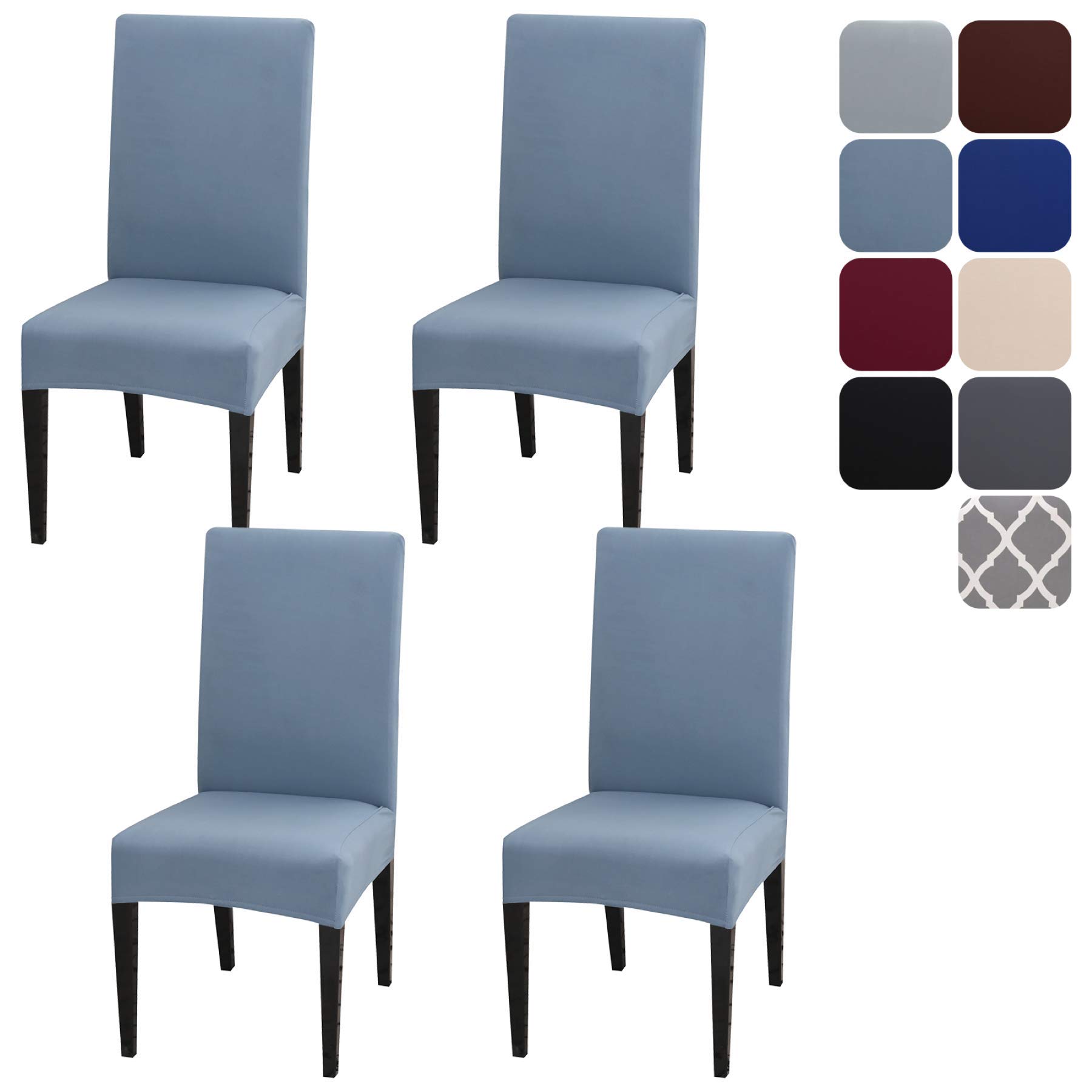 Stuhlhussen 4er oder 6er Set Stretch Stuhlhussen für Esszimmerstühle, Abnehmbarer Waschbarer Stühle Schutz Dekoration Stuhlbezug für Hotel, Zeremonie, Bankett, Küche, Restaurant, Haus, Hochzeit, Party