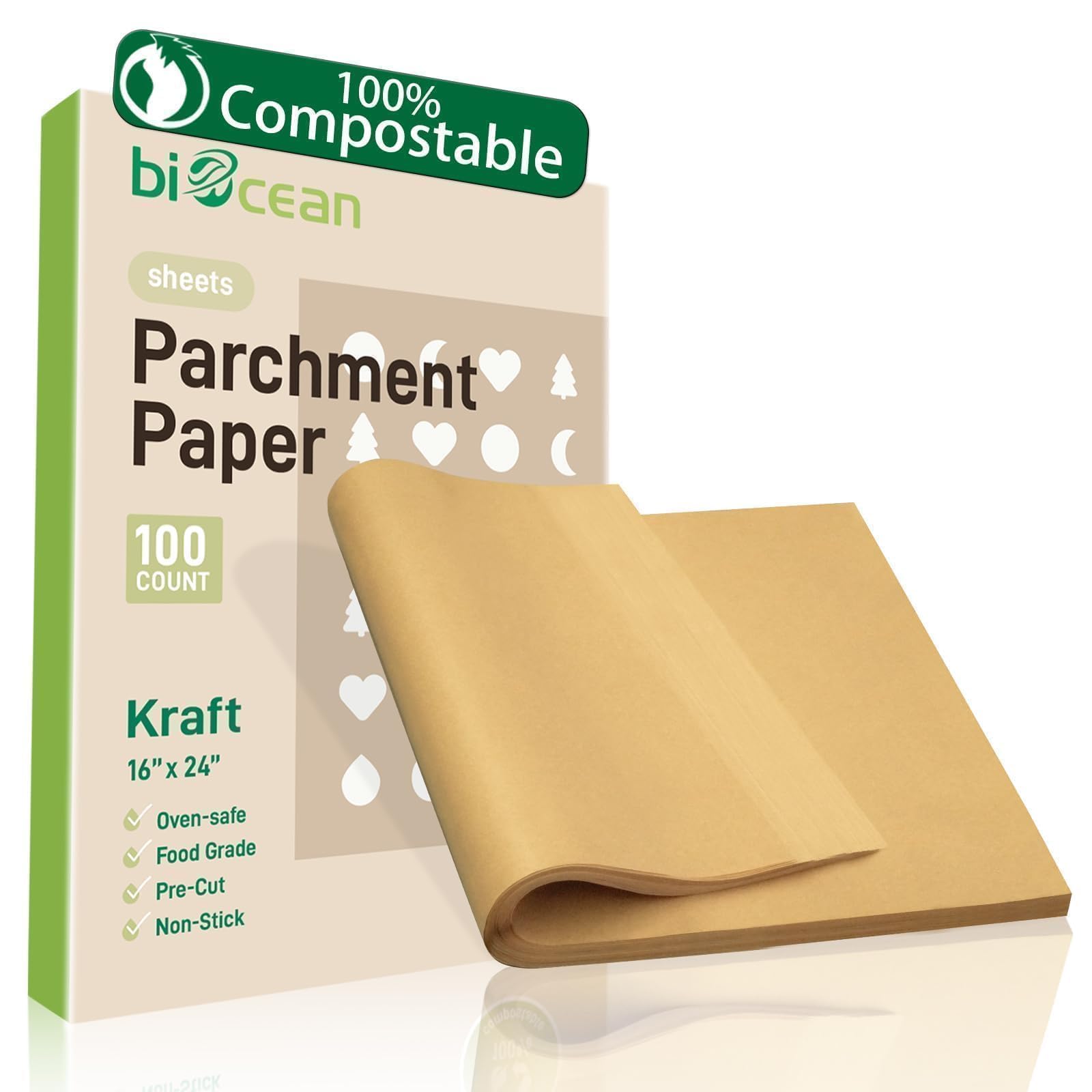 Amazon.com: BIOCEAN 100Pcs 16x24 In Unbleached Parchment Paper