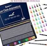 Set de crayons aquarelle, Ensemble de 36 Couleurs, Ensemble de crayons à dessin d'art multicolore, Fournitures d'Art pour dessiner de l'art, Sketching, Shading, Coloring Crayons pour adultes, Débutants & Artistes en boîte en étain