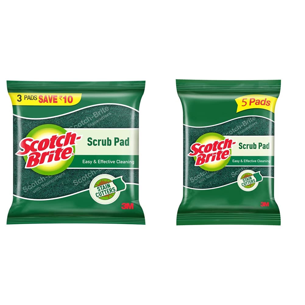 Scotch-Brite Scrub pad Silver Sparks Large for Regular Kitchen dishwashing (6 Units, Large)