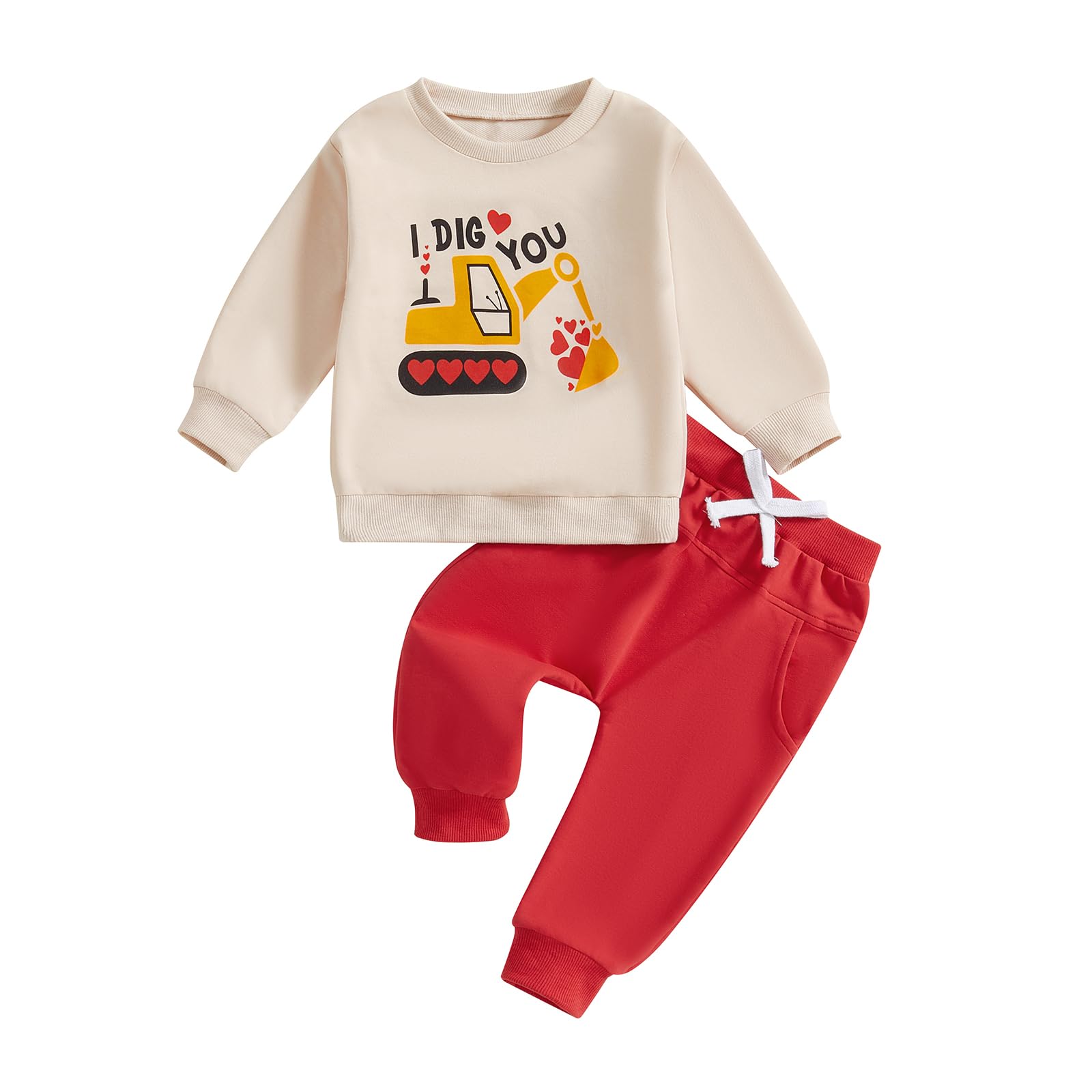 BeQeuewll Ensemble 2 pièces à manches longues pour garçon - Pull en polaire + pantalon - Tenue irlandaise pour garçon