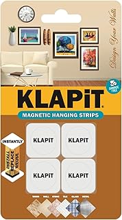 KLAPiT Magnetic Picture Hanging Strips with Nano Technology: Premium Alt...