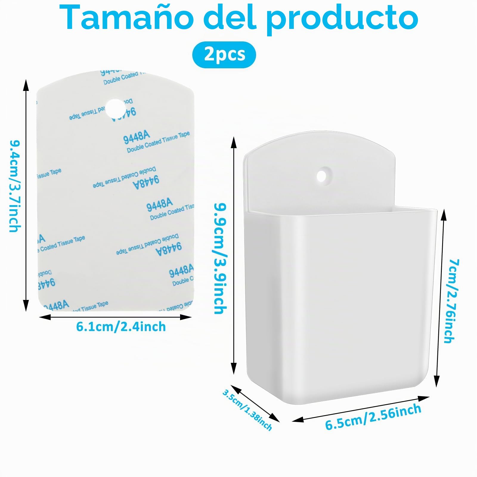 Prasacco 2 Piezas Soporte para Mando a Distancia, Soportes Autoadhesivos, Organizador de Pared Blanco