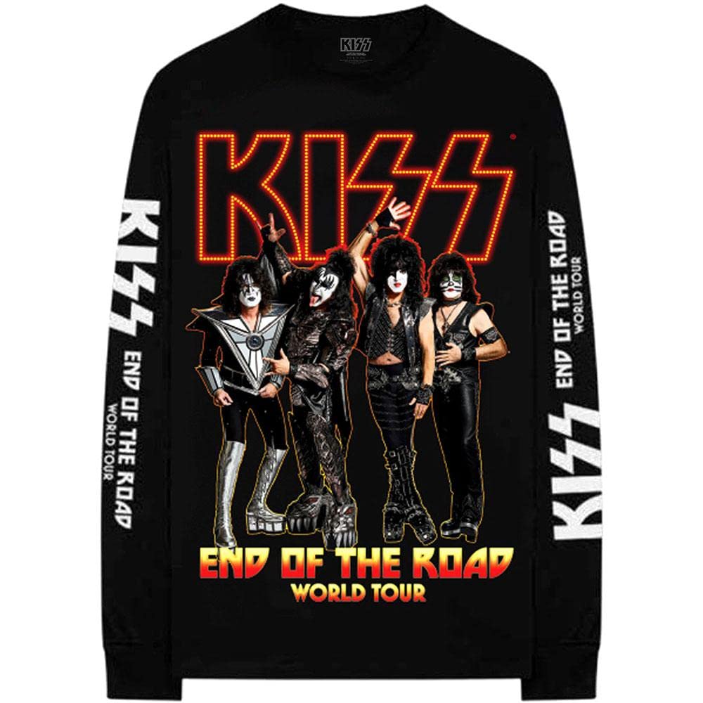 Kiss T Shirt End of The Road Tour Band Logo Official Unisex Black Long Sleeve XL