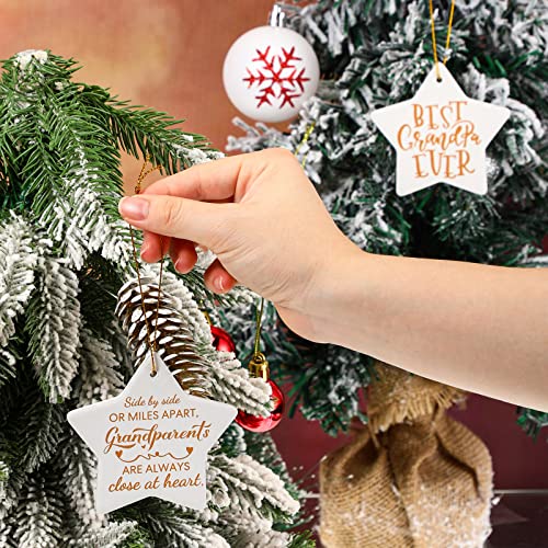 2-Pcs-Christmas-Ornaments-Best-Grandpa-Ever-Best-Grandma-Ever-Ceramic-Xmas-Tree-Ornament-Side-by-Side-or-Miles-Apart-Grandparents-are-Always-Close-at-Heart-Double-Side-Print-Gifts-for-Grandparents 2 Pcs Christmas Ornaments Best Grandpa Ever Best Grandma Ever Ceramic Xmas Tree Ornament Side by Side or Miles Apart Grandparents are Always Close at Heart Double Side Print Gifts for Grandparents