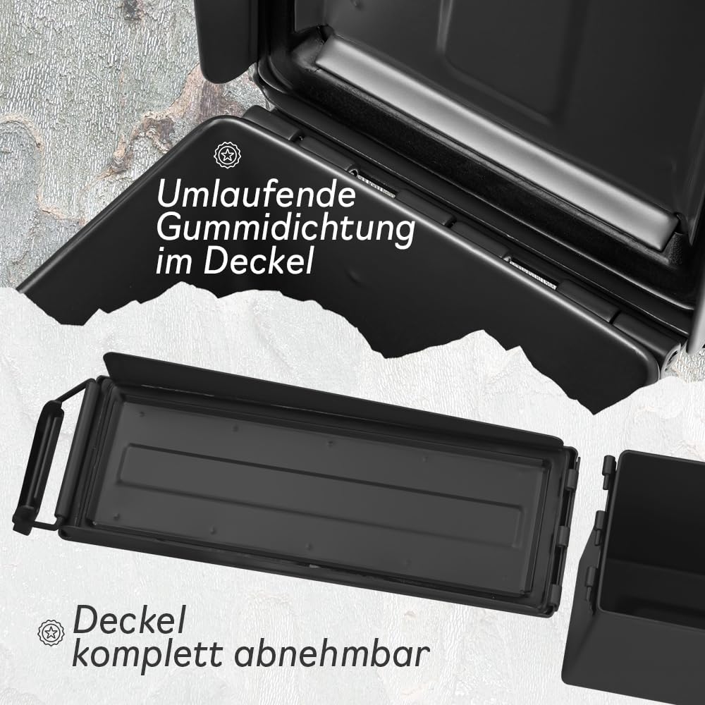 Trucky Boîte à munitions en métal avec couvercle, armée