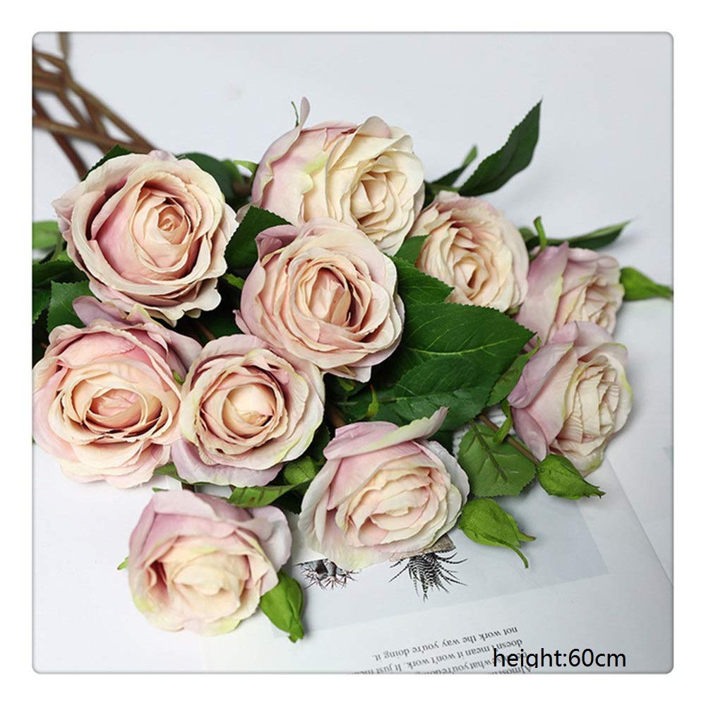 Artificielle Rose Fleur Simulation Bouquet en Plastique Faux Fleur Ensemble Décoration Intérieure Salon Chambre Décor À La Maison Floral 60cm