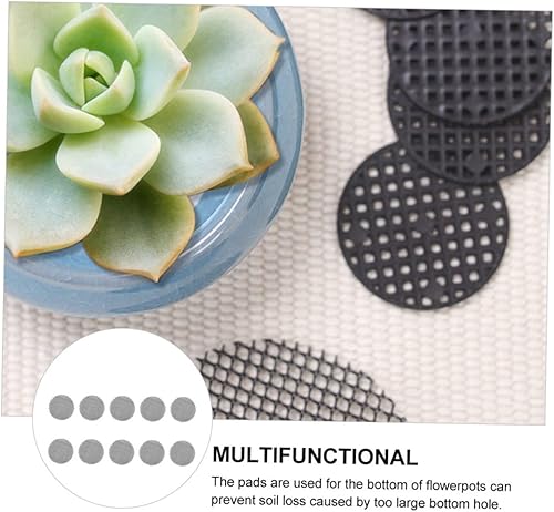 Miniatura 9 de CIYODO 20pcs Flower Pot Bottom Mesh Succulants Phyto Bonsai Pot Bottom Grid Mat Mesh Drainage Discs Flower Pot Mesh Discs Suculentas Flowerpot
