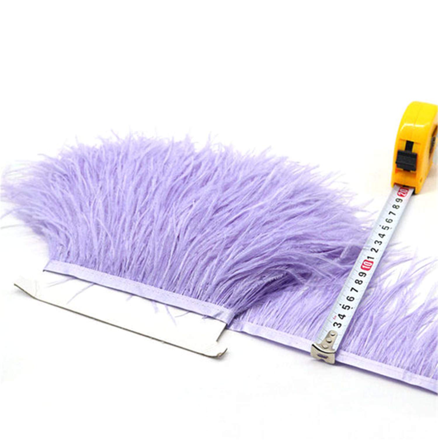 Frangia decorativa in piume di struzzo di qualità, per modisteria, progetti artigianali, realizzazione di vestiti, 36 colori (giallo, 5 metri)