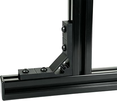 Iverntech 4 Pack Black Corner Bracket for 3030 Aluminum Extrusion Profile 4 Holes Inside Strong Support Corner Brackets Gusset with 8 M6 Screws + 8 M6 T Nuts