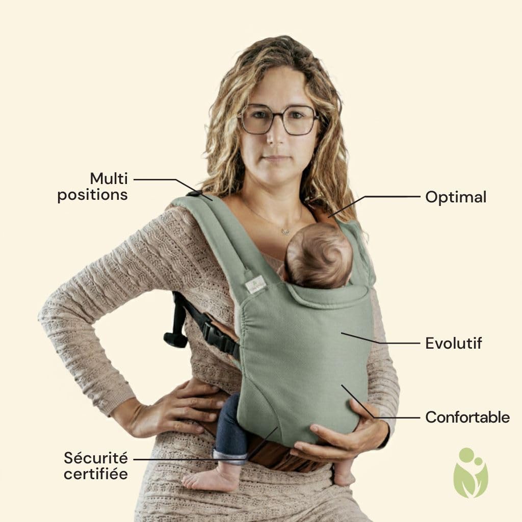 Pack Voyage : Écharpe de Portage Simply sling et Porte-Bébé Guizy Évolutif, Léger et Compact