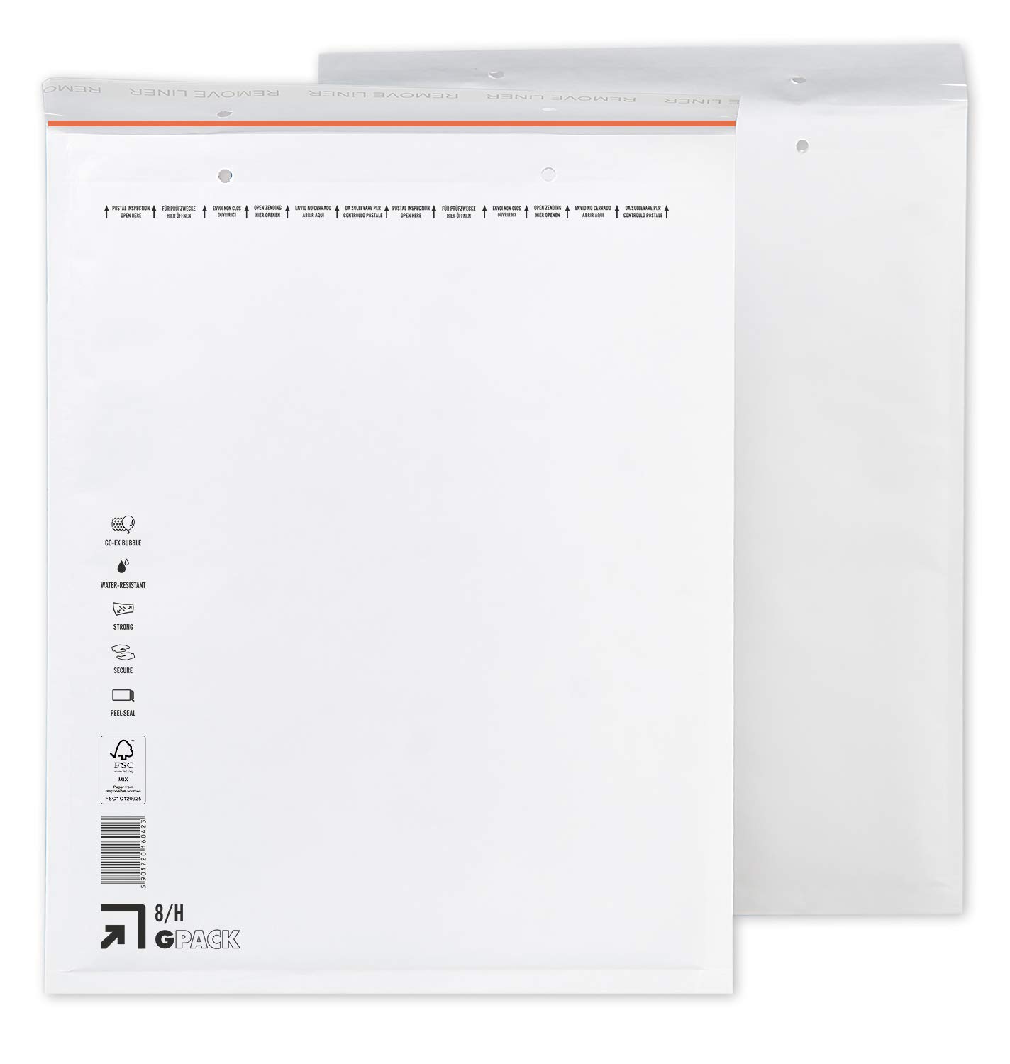 100 sobres de burbujas 290 x 370 mm | Sobre acolchado de aire H8 | Sobre blanco DIN B4 | Diferentes cantidades a elegir