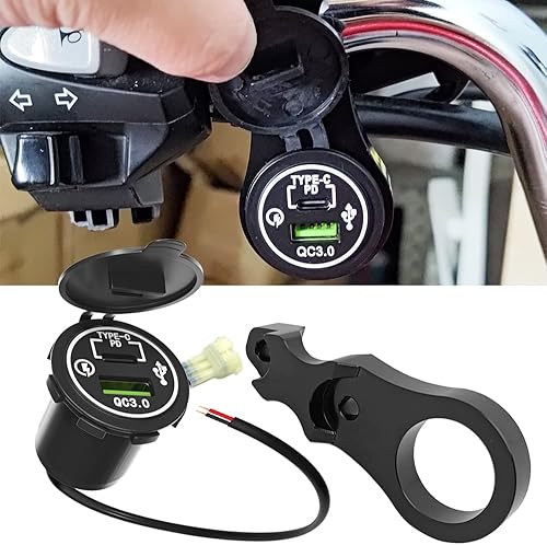 Cargador USB de motocicleta de carga rápida 3.0, kit de puerto USB dual compatible con Honda GROM 125 MSX125 2016-2023