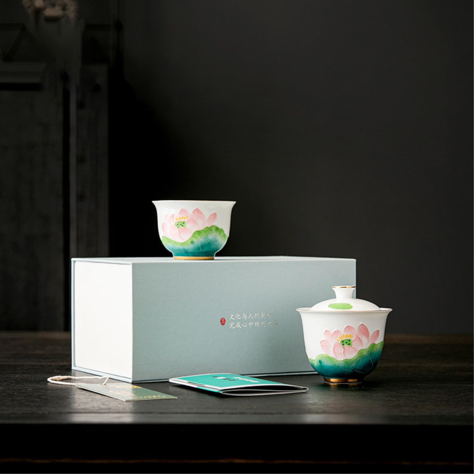 Domowa miska do herbaty zestaw ceramiczny Kung Fu Teaware - niebieski