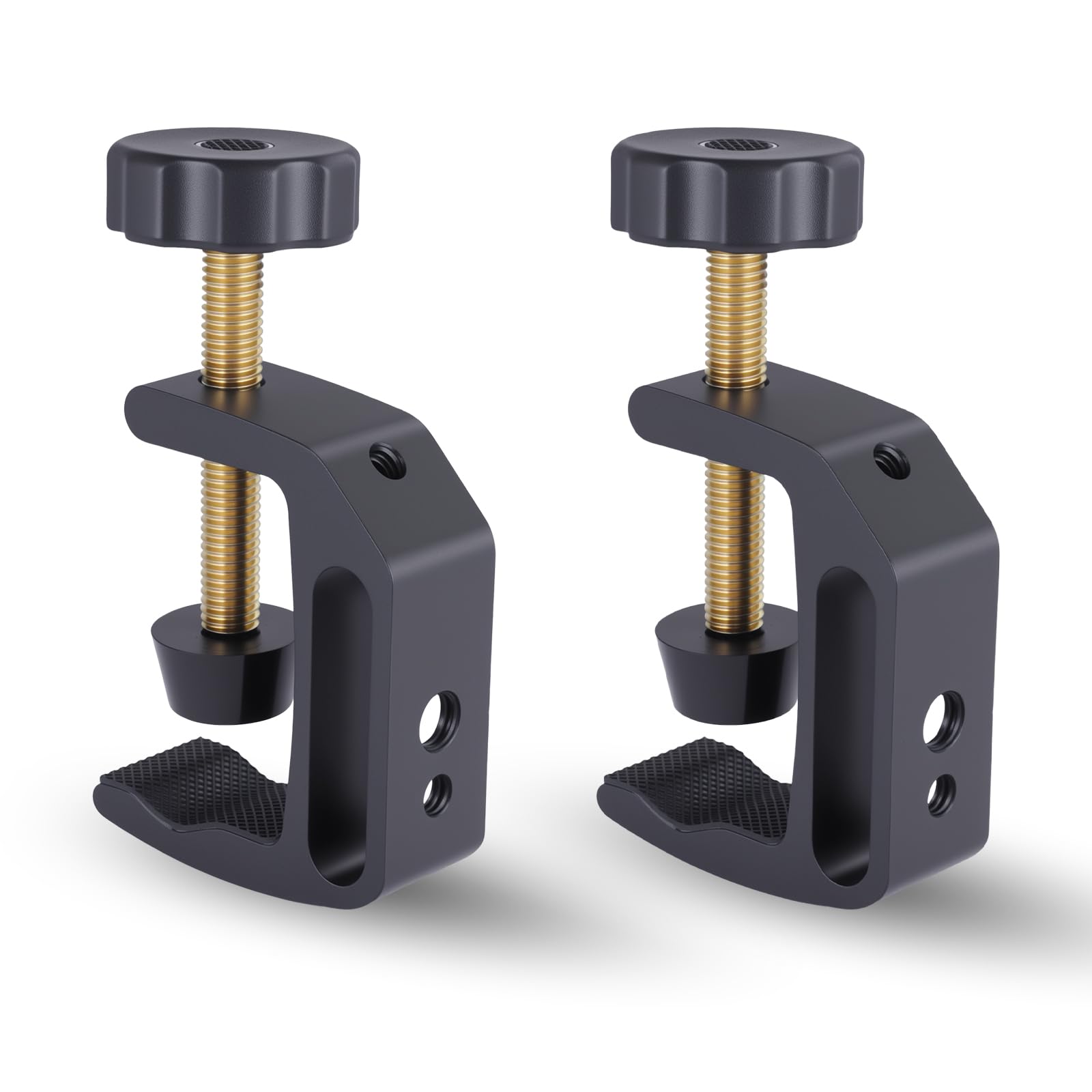 OTraki Pack of 2 C Clamp Aluminium Alloy C Clamps with 1/4 Inch and 3/8 Inch Thread Hole Screw Clamp, 0-45 mm Adjustable Table Clips Clamping Tools for Building, Household Assembly, Woodworking
