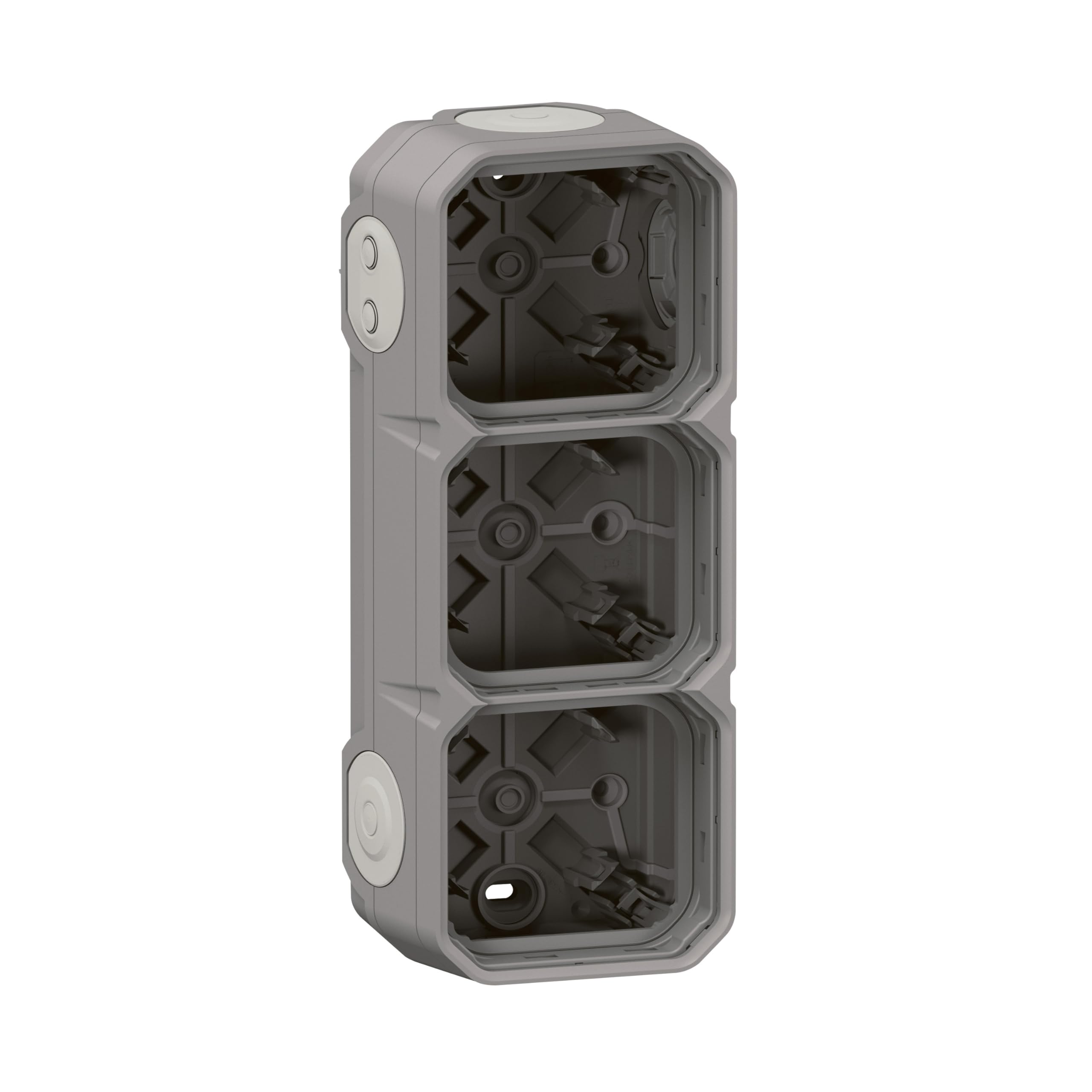 boitier saillie - 3 postes - horizontal ou vertical - gris - legrand plexo 069680l