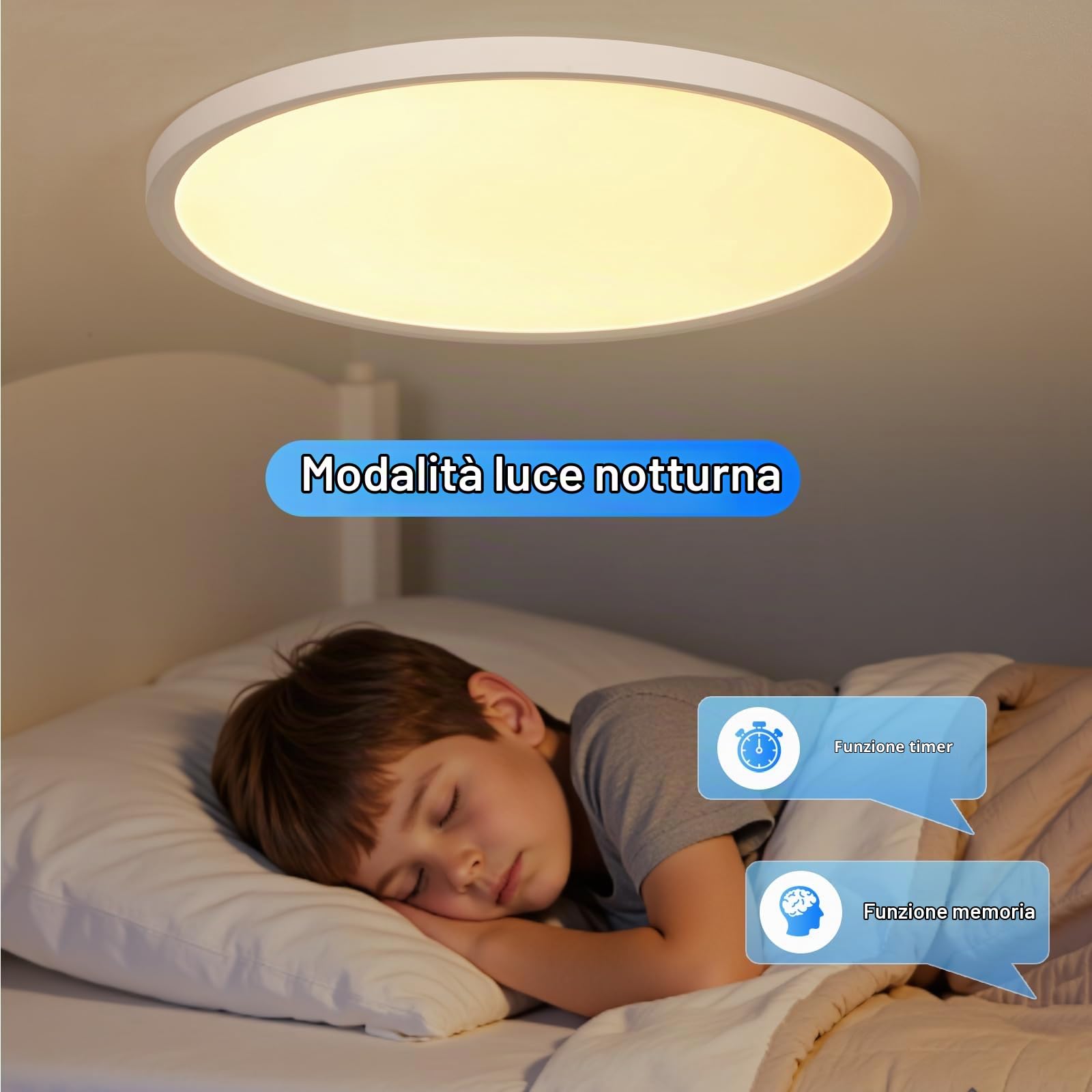 OTREN Plafoniera LED Soffitto Dimmerabile 56W 60CM Lampadario con Telecomando, Modalità Notturna e Memoria, 3000K–6500K, IP44 Impermeabile per Camera da Letto, Soggiorno, Ufficio e Cucina