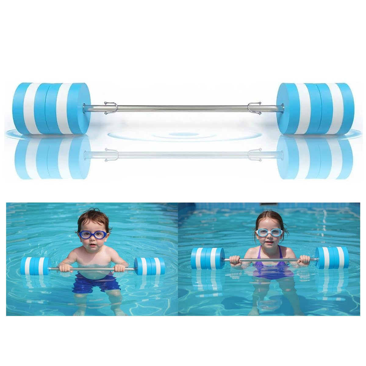 Photo 1 of **MISSING PIECE**Aqua Pool Barbell – Foam Dumbbell for Water Aerobics Workout