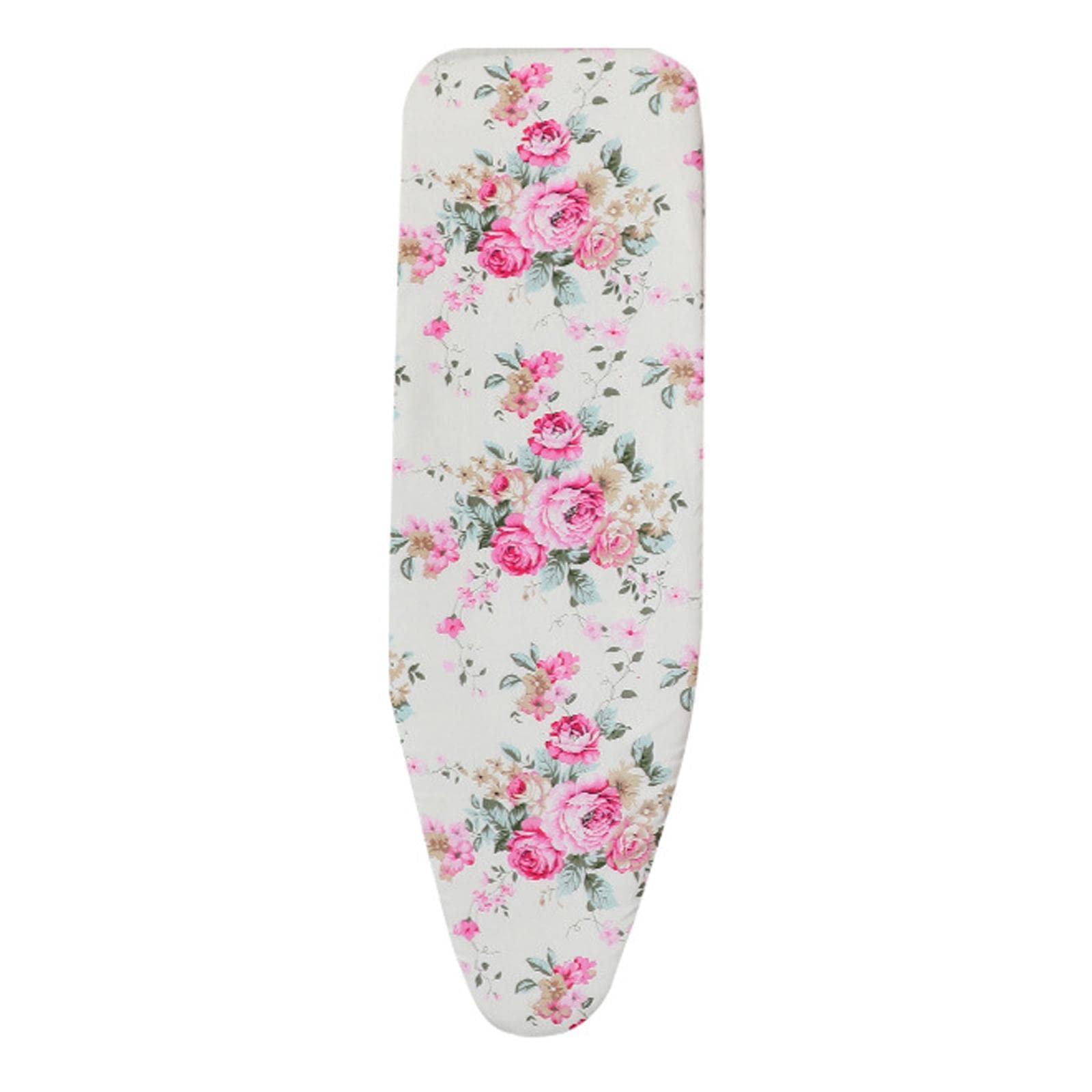 Bothyi Ironing Board Cover, Heat Insulation Nonslip Cloth Printed Thick, Iron Faster with Rope Buck, Resistant Replacement Ironing Pad Cover, Flower